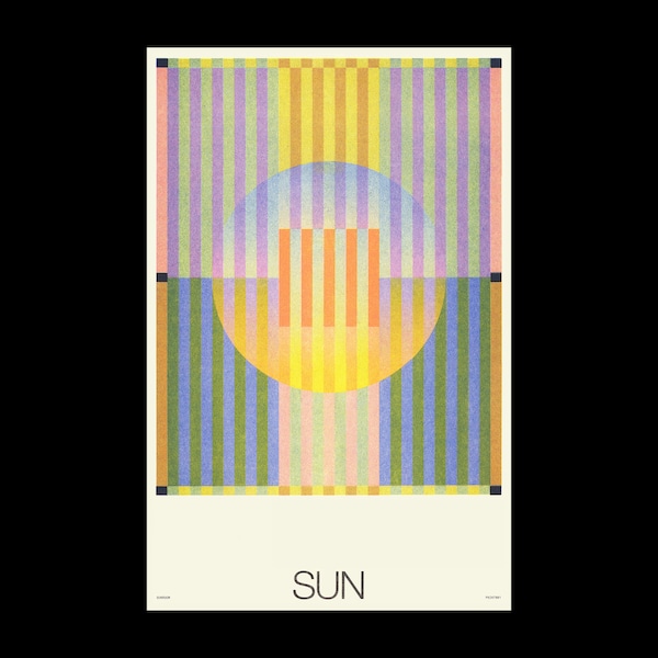 Sun Risograph Print