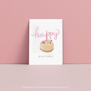 Happy Birthday | Geburtstagskuchen | A6 Klappkarte