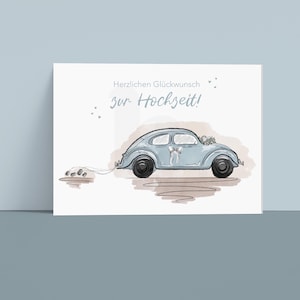 Hochzeitskarte | mit Auto | A6 Klappkarte