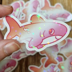 Requin Shark LGBT - Lesbian | Autocollant Sticker Vinyl Holographic Stars