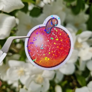Animal Crossing Fruit - Pomme  | Autocollant finition Holographique paillettes Handmade Cadeau Item Jeux vidéo Fanart Sticker Cute