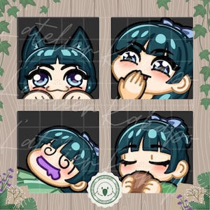 Set of 4 emotes Apothecary Maomao Twitch and discord notebooks (125x125px)