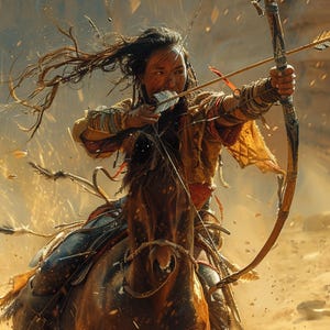 Comanche Warrior Queen Art: Native American Woman on Horse (5 PNG File Sizes)