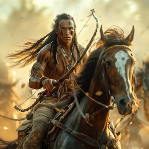 Comanche Warrior Art Print | Native American Horse Archer (Digital Download)