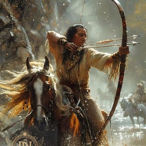 Comanche Warrior: Luxury Native American Wall Art  (5 PNG Files For Digital Download)