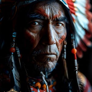 Comanche Warrior Chief Portrait: Native American Art Print (Digital Download, 5 PNG Sizes