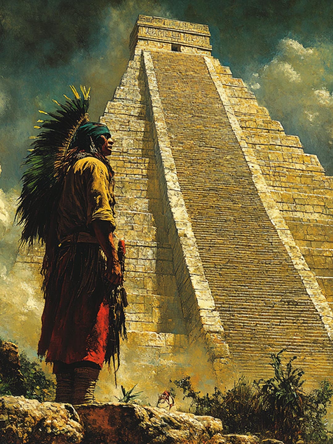 Aztec Warrior Pyramid Art Print: Mesoamerican History (digital Download ...