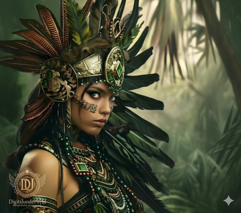 Aztec Warrior Queen Art Print: Mesoamerican Wall Decor (PNG File) - Etsy