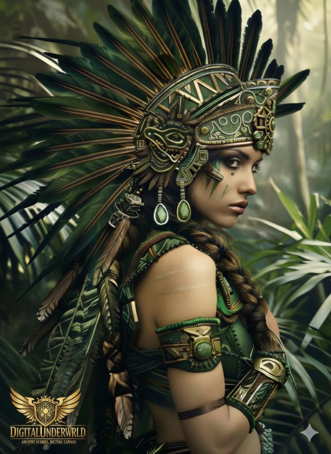 Aztec Warrior Queen Art Print: Ancient Civilization Poster (5 PNG File ...