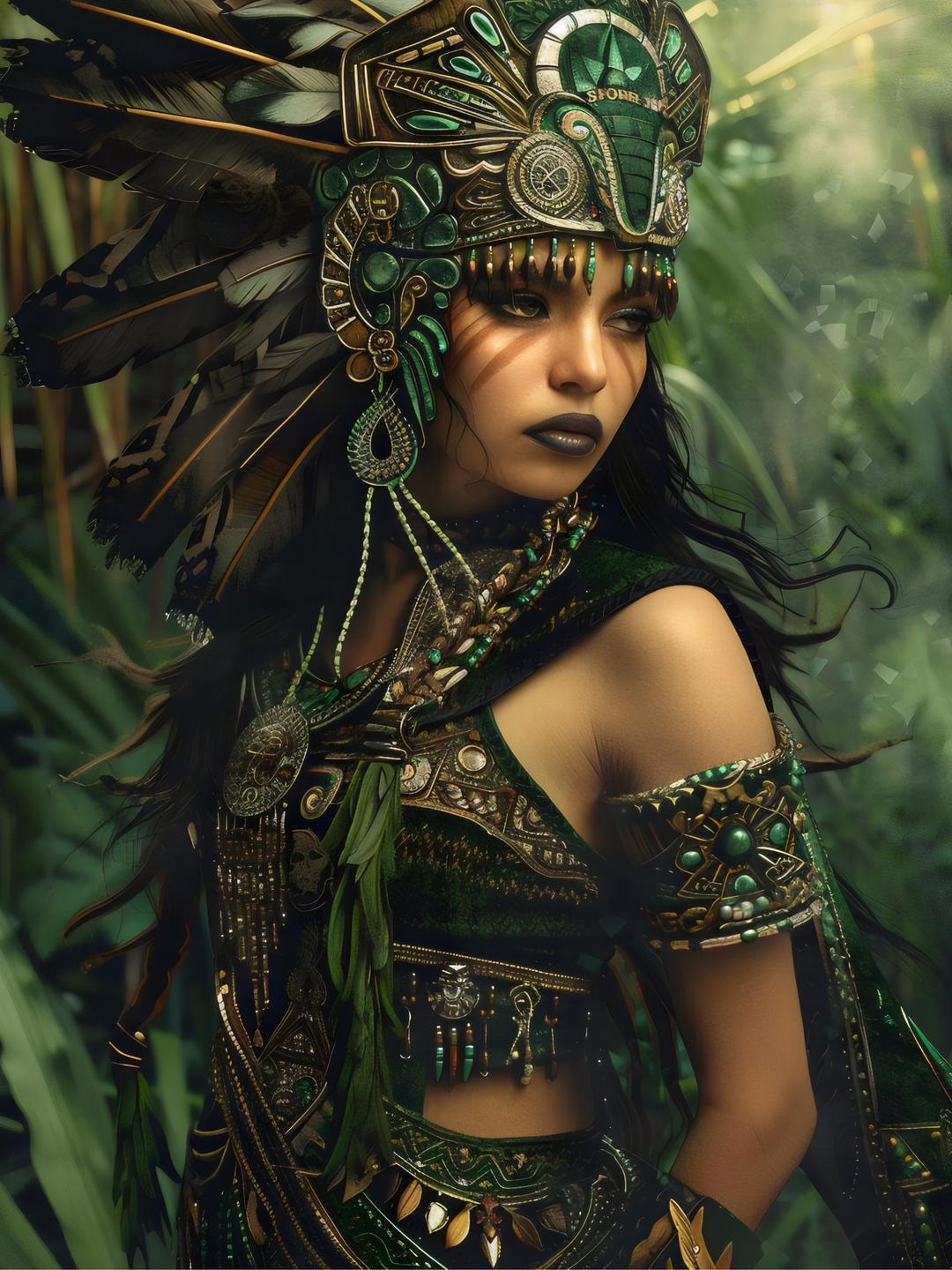 Aztec Queenz Aztec Warrior Queen Art Print: Mesoamerican History (5 PNG Files Sizes ...