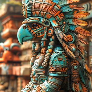 Huitzilopochtli Aztec God Poster: Mesoamerican Wall Art (PNG File)