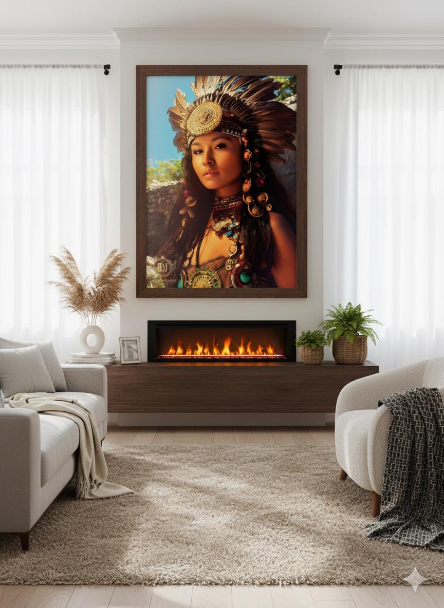 Aztec Warrior Queen Portrait: Ancient Civilization Wall Art (digital ...