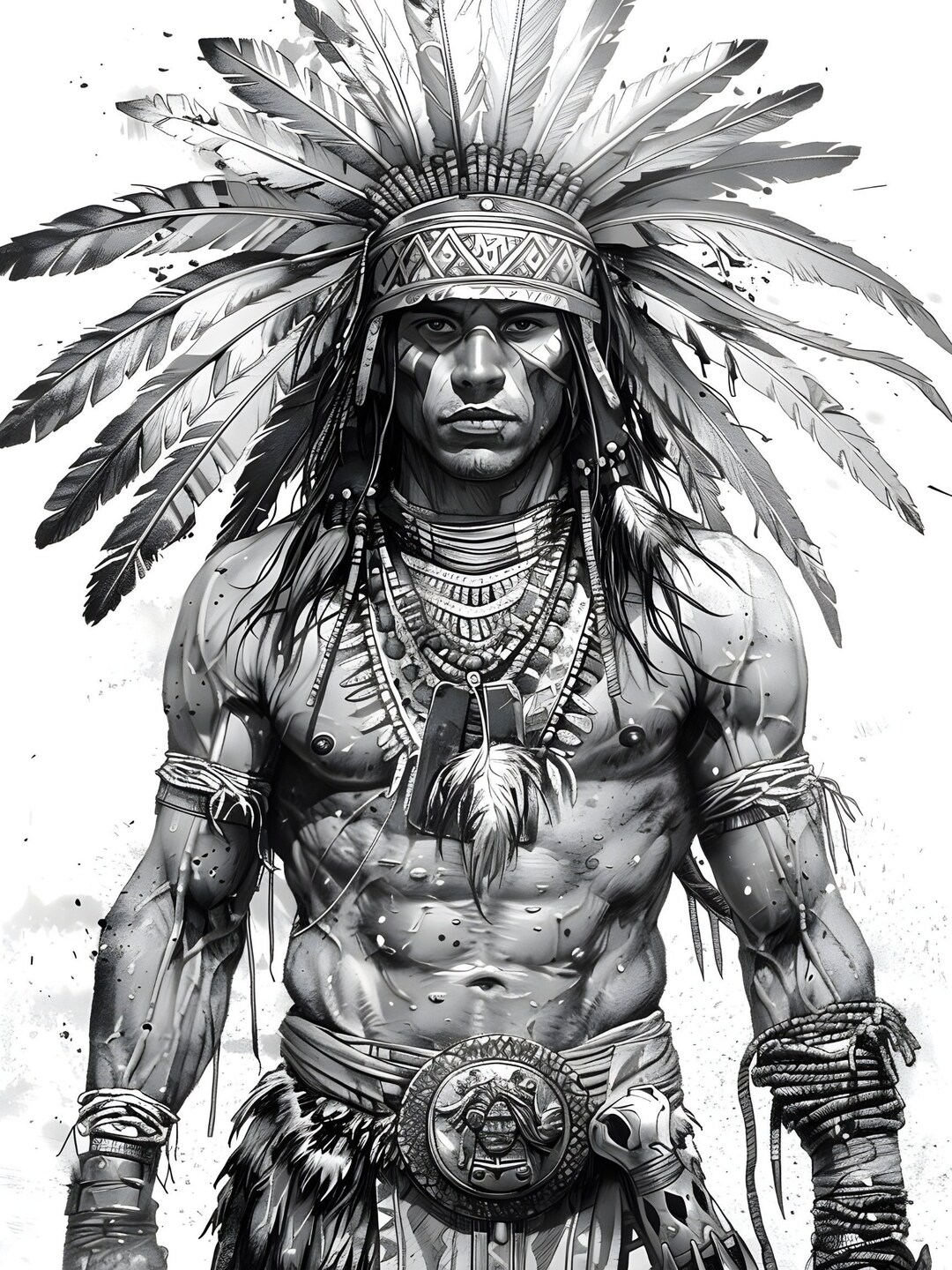 Aztec Warrior Poster Vibrant Wall Art for History & Culture Lovers ...
