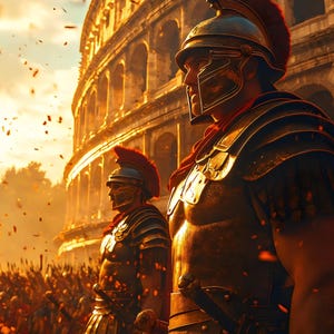 Ancient Roman Legionnaires Guarding The Colosseum Gift Poster | Gladiator Era Digital Poster  | Digital Poster Comes In 5 PNG File Sizes