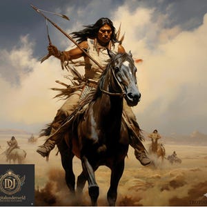 Comanche Warrior King : Native American Archer (Digital Download In 5 PNG File Sizes)