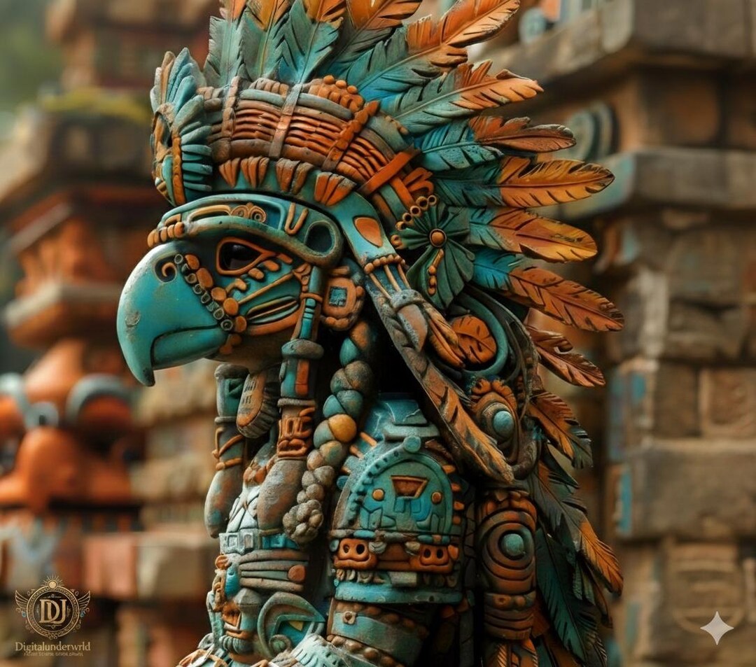 Huitzilopochtli Aztec God Poster: Mesoamerican Wall Art (PNG File
