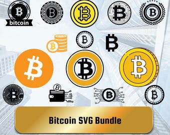 Bitcoin Inspired SVG Bundle | Crypto Coin SVG | Cryptocurrency Icons | Blockchain Vector Files | Png Dxf Eps Cut Files