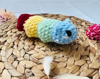crocheted caterpillar - plushie - cuddly toy - amigurumi