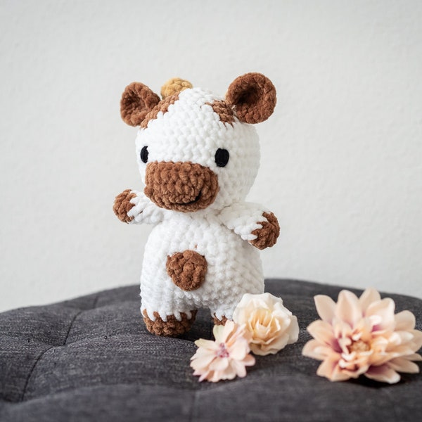 Gehäkelte Kuh - Amigurumi Milchkuh - Erdbeerkuh - Cookie-Kuh - Geschenk für Baby  und Kleinkind - Kuschelkuh - Kuscheltier Kuh - crochet cow