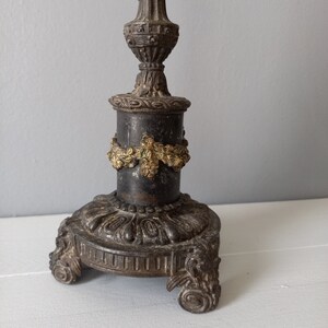 Decorative Black Candle Holder With Brass Swags, Antique Shabby Chic Candlestick Holder Etsy