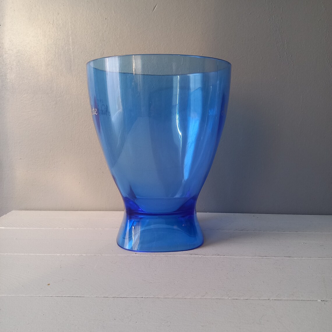 Blue Plastic Champagne Bucket Vintage Ice Bucket Wine Cooler Etsy