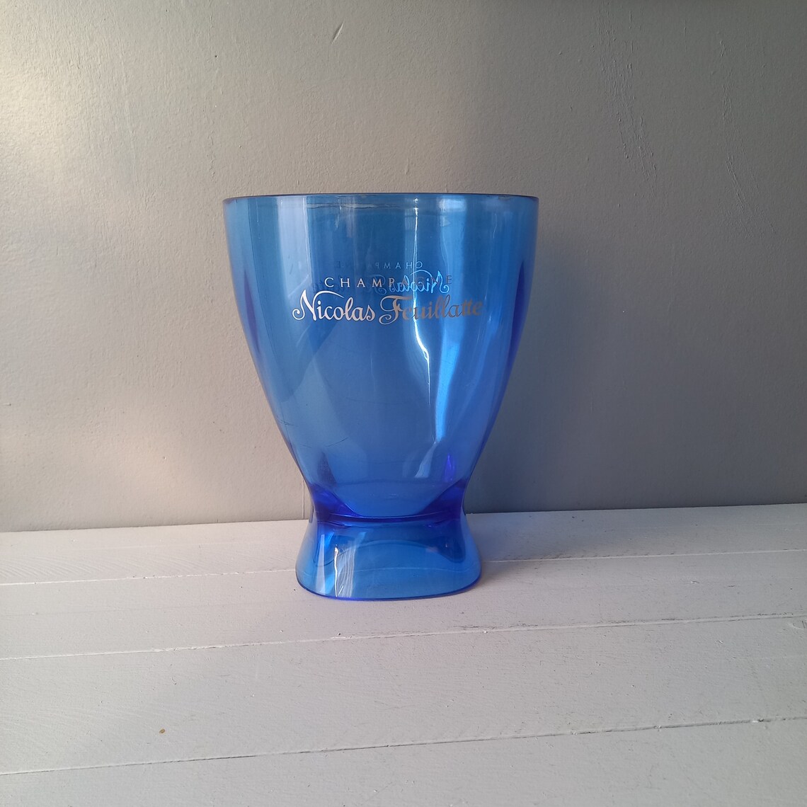 Blue Plastic Champagne Bucket Vintage Ice Bucket Wine Cooler Etsy