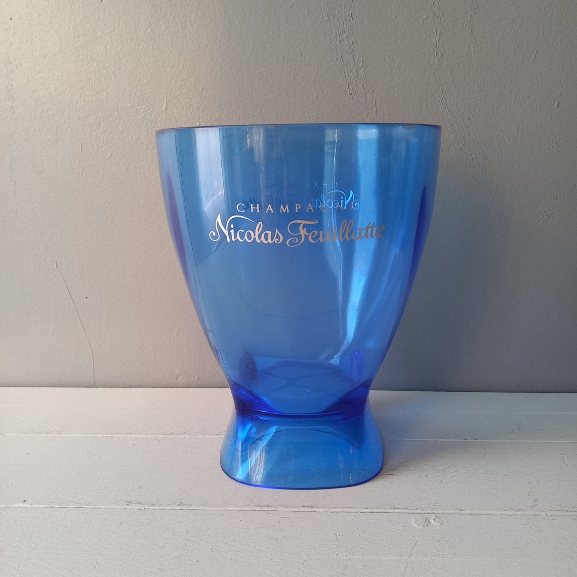 Blue Plastic Champagne Bucket Vintage Ice Bucket Wine Cooler Etsy