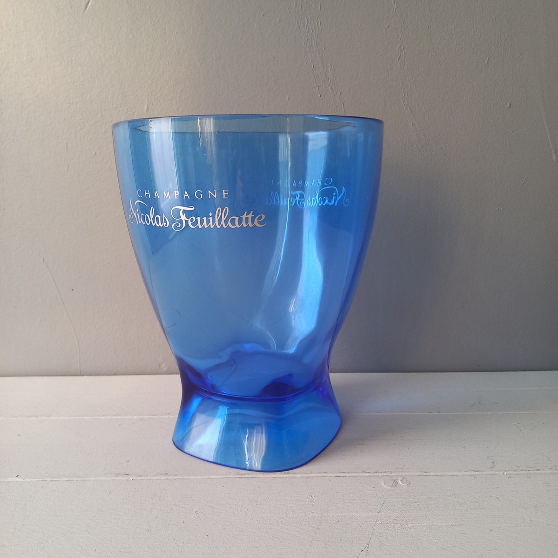 Blue Plastic Champagne Bucket Vintage Ice Bucket Wine Cooler Etsy