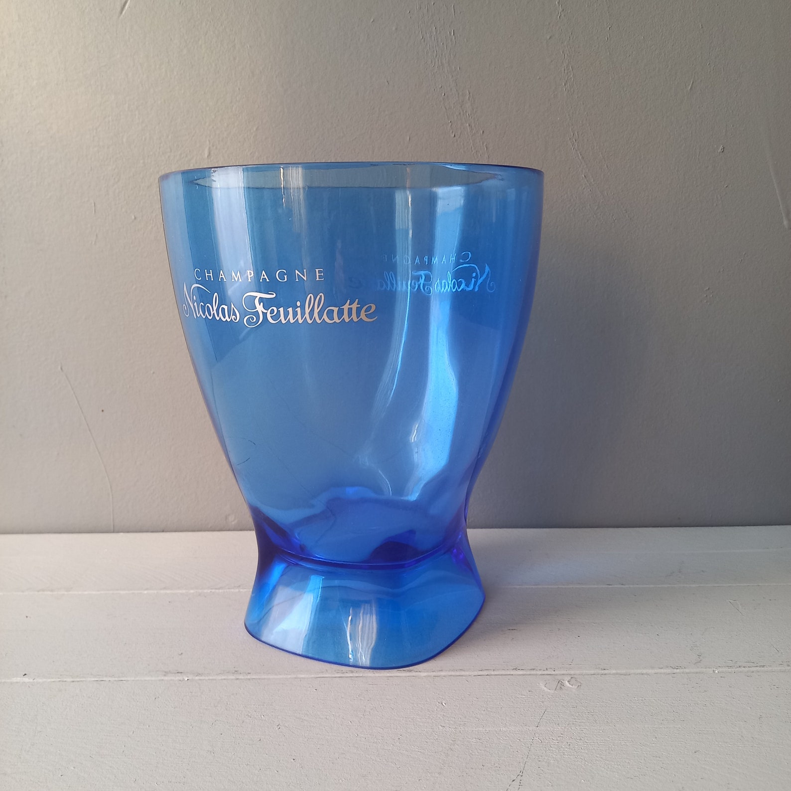 Blue Plastic Champagne Bucket Vintage Ice Bucket Wine Cooler Etsy