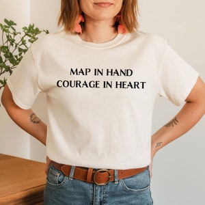 Map in Hand Courage in Heart Shirt, Treasure Hunting TShirt, Gift for Treasure Hunter, Metal Detecting Tee, Dirt Fishing, Treasure Hunters