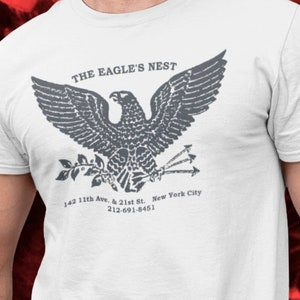 Eagles Nest, NY. Vintage leather Gay bar, Queer Retro Graphic T-Shirt, Tom of Finland era, Wear Queer History for PRIDE this summer!