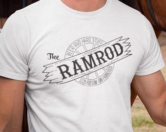 The RamRod, SF. Vintage gay graphic t-shirt. Country Western Rodeo Cowboy fetish. Queer Kink Club tee. Bondage rope play, Tom of Finland era