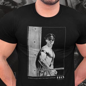 Pecs, Vintage Gay Leather Bar, San Diego. Tom of Finland era | Retro Queer Pride T-Shirt | Perfect for Folsom, Dore, Leather Kink, Dom Daddy