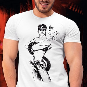 Snakepit NYC T-Shirt – Vintage Gay Leather Bar, Tom of Finland Style