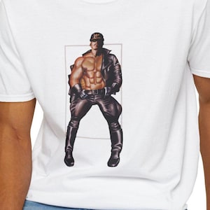 Leather Daddy, Vintage Gay Graphic t-shirt, Queer Retro Shirt | Tom of Finland era T-Shirt | IML Queer Kink Fetish | Queer Holiday PRIDE,