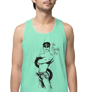 Snake Pit, Vintage Gay Tank Top Design, Queer Retro Style, Tom of Finland, Men’s premium tank top