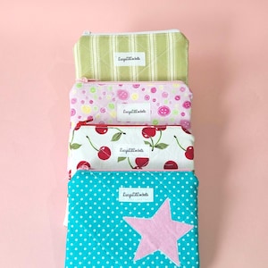 Small Quilted Zipper Pouches | Bag Organiser | Toiletry Bag