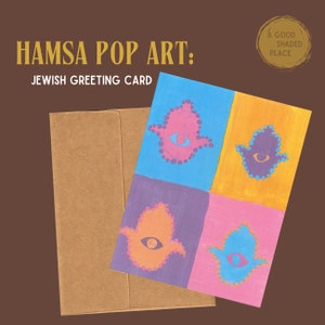 Joodse kunstkaart: Hamsa-popart, boze oog