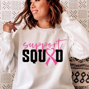 Soutien escouade SVG PNG, svg de sensibilisation au cancer du sein, en octobre, nous portons du rose svg, svg de lutte contre le cancer, nous nous battons ensemble svg, svg du cancer du sein