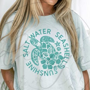 Saltwater Seashells Sunshine SVG PNG, Summer shirt design, Beach svg, Summer svg, Beach shirt svg, Family beach svg, Sublimation Design