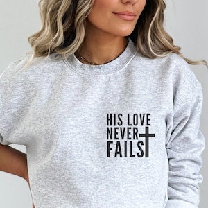 His Love Never Fails SVG PNG, Religious svg, Christian svg, Faith svg, Praying Mama svg, Religious Shirt, Jesus svg, Bible Verse svg