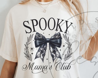 Spooky Mama Png, Coquette Halloween Png, Spooky Season Png, Retro Halloween Png, Spooky vibes Png, Fall Png, Halloween Shirt Sublimation
