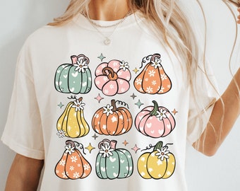 Retro Pumpkin PNG, Retro Fall png, Pumpkin Season png, Pumpkins & Daisies png, Fall Coquette png, Trendy Fall png