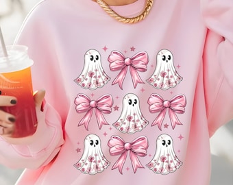Halloween Ghost PNG, Halloween Coquette png, Retro Ghost png, Pink Coquette png, Fall png, Cute Ghost Halloween png, Halloween Sublimation