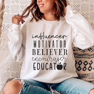 Influencer Motivator Believer Enmutiger Erzieher SVG PNG, Lehrer SVG, Lehrer-Modus SVG, Lehrer Wertschätzung SVG, Homeschool Mom svg