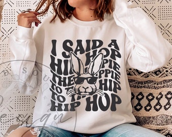 Hip Hop SVG PNG, Ostern SVG, trendige Ostern SVG, Kinder Ostern svg, Osterhase svg, Osterhase mit Sonnenbrille svg, Oster-Shirt