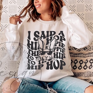 Hip Hop SVG PNG, svg de Pâques, tendance Pâques svg, svg de Pâques pour enfants, svg de lapin de Pâques, lapin de Pâques avec des lunettes de soleil svg, chemise de Pâques