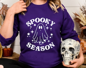 Spooky seizoen SVG PNG, Spooky Vibes SVG, Halloween Vibes SVG, Halloween shirt, schattig Halloween, Ghost Vibes SVG, Ghost SVG