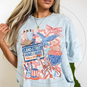 4th of July Collage PNG, Retro 4th of July png, Coquette 4th of July png, Retro Patriotic png, USA png, America png, Freedom png