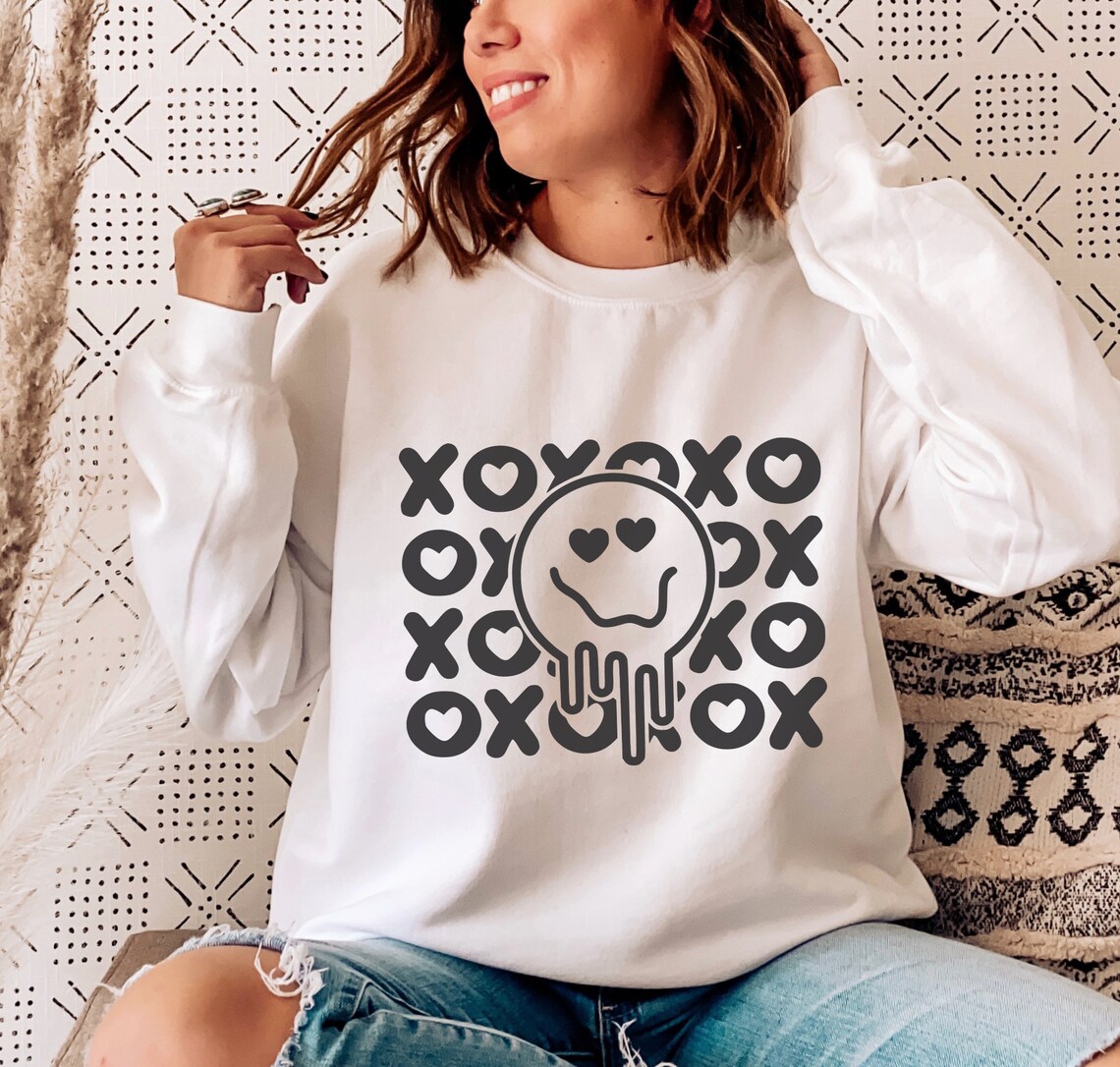 Love Happy Face SVG PNG, XOXO Svg, Love Heart Svg, Heart Eyes Happy ...